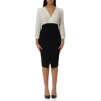 Abito midi bimateriale Twinset