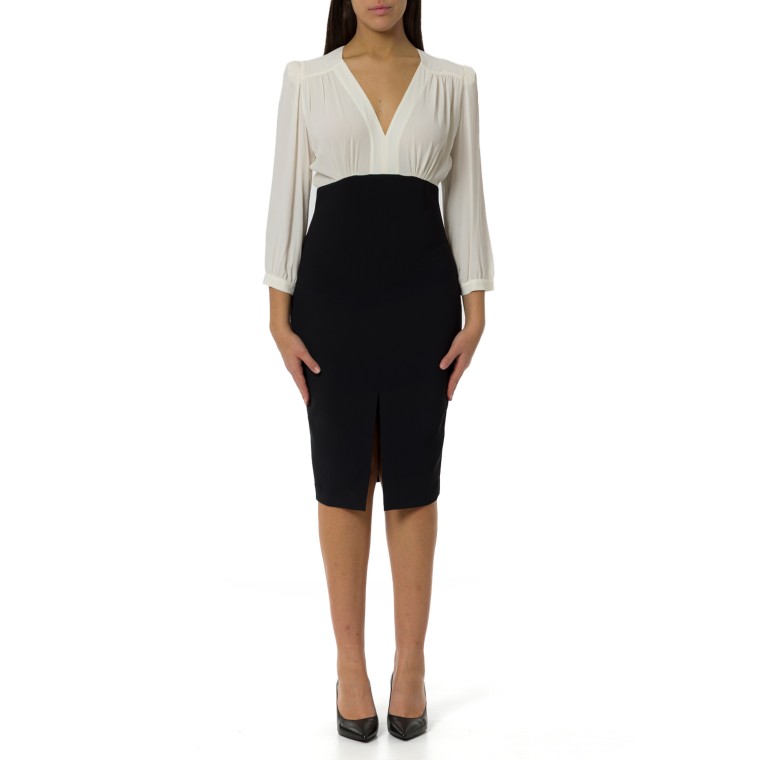 Abito midi bimateriale Twinset