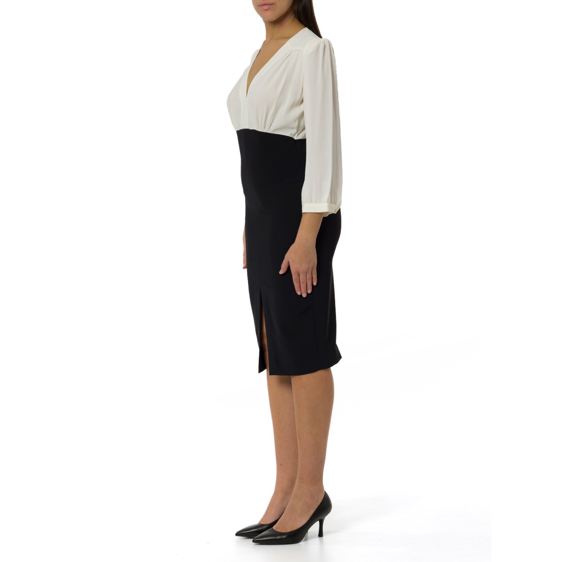 Abito midi bimateriale Twinset