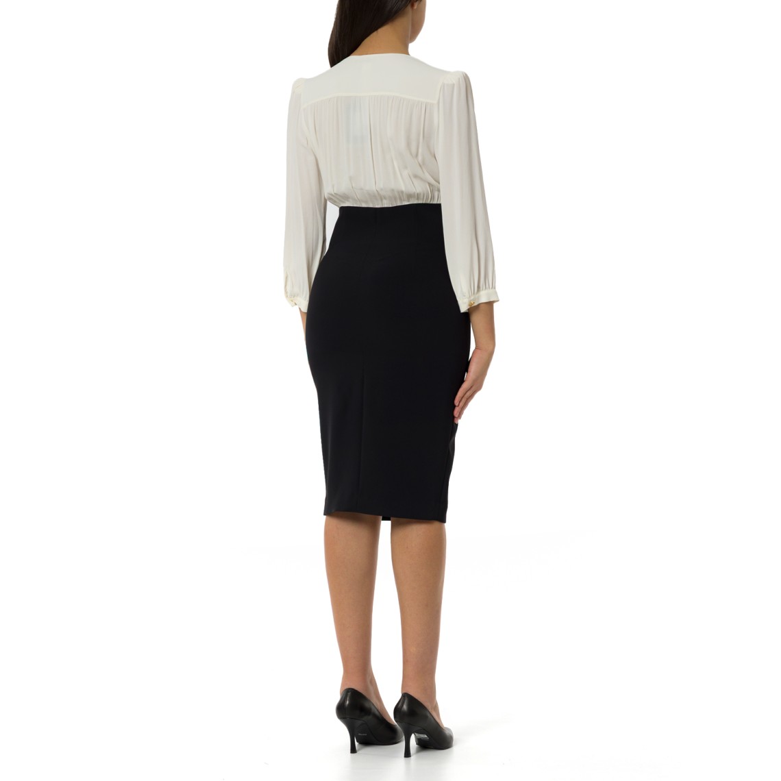 Abito midi bimateriale Twinset