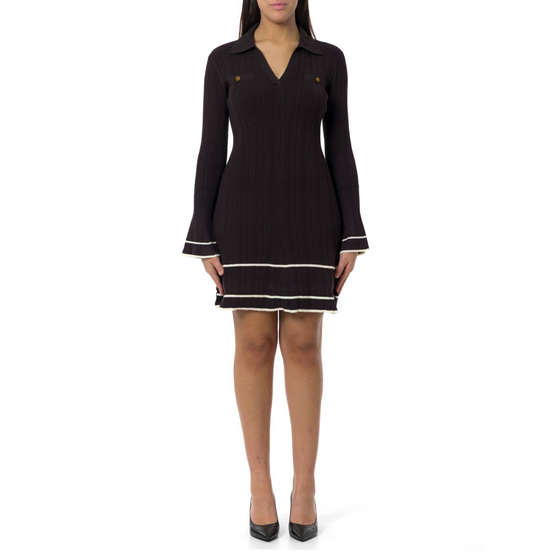 Abito lungo in maglia a coste Twinset