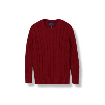 Maglione in cotone a treccia con pony Polo Ralph Lauren...