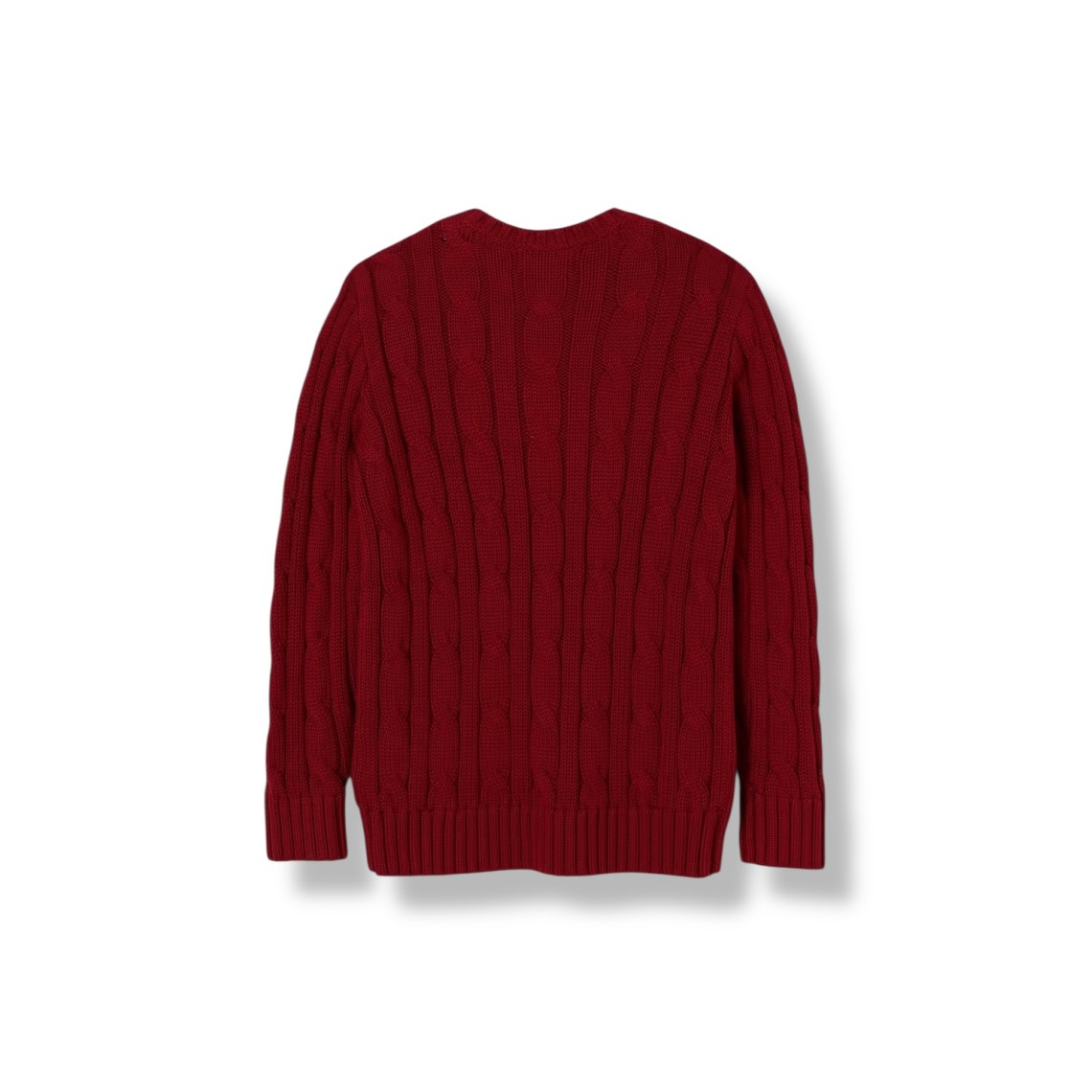 Maglione in cotone a treccia con pony Polo Ralph Lauren bambino