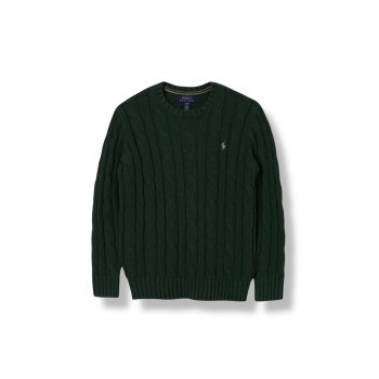Maglione in cotone a treccia con pony Polo Ralph Lauren...