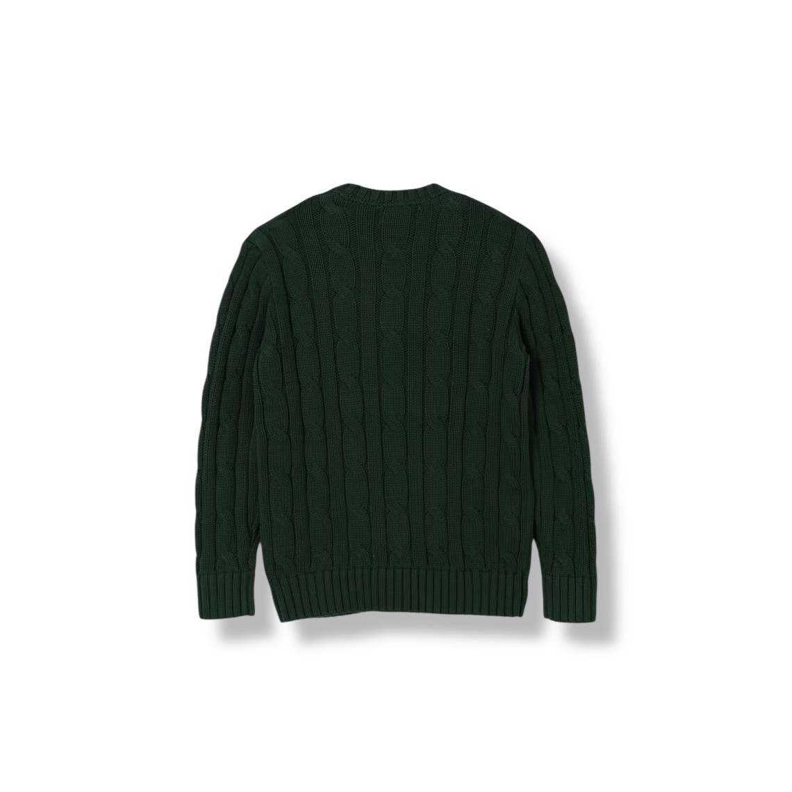 Maglione in cotone a treccia con pony Polo Ralph Lauren bambino