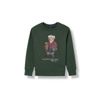 Felpa a girocollo con stampa Orso Polo Ralph Lauren bambino