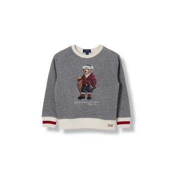 Maglia a girocollo in misto cotone con Orso Polo Ralph...