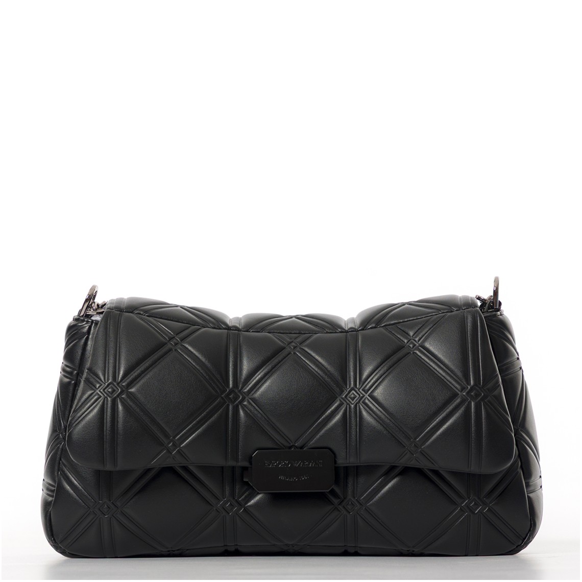 Borsa a spalla Emporio Armani con motivo a rilievo