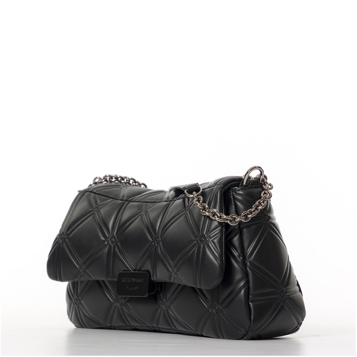 Borsa a spalla Emporio Armani con motivo a rilievo