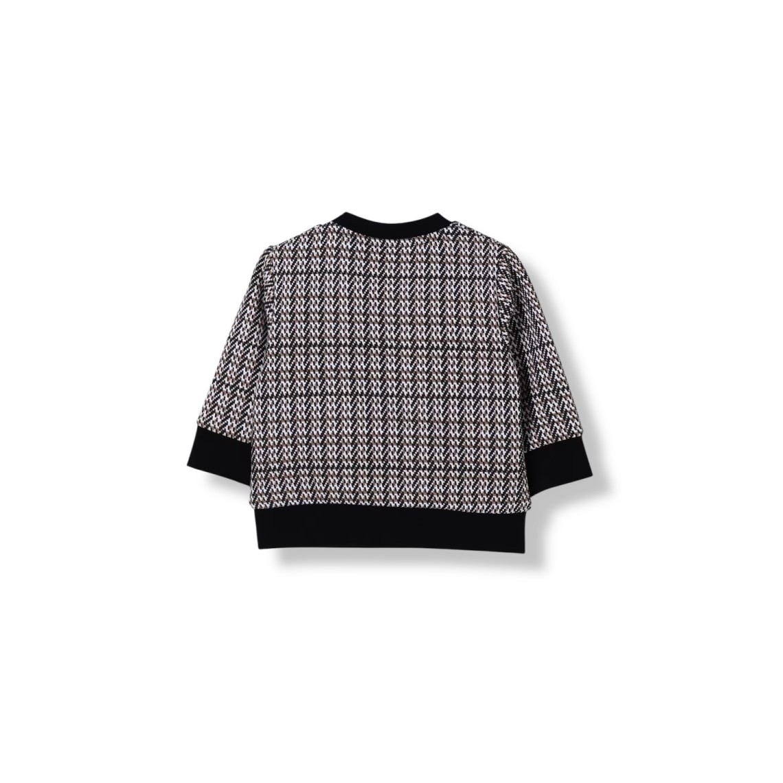 Felpa a girocollo in cotone tartan con logo Boss