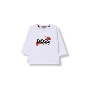 T-shirt in cotone con logo Boss