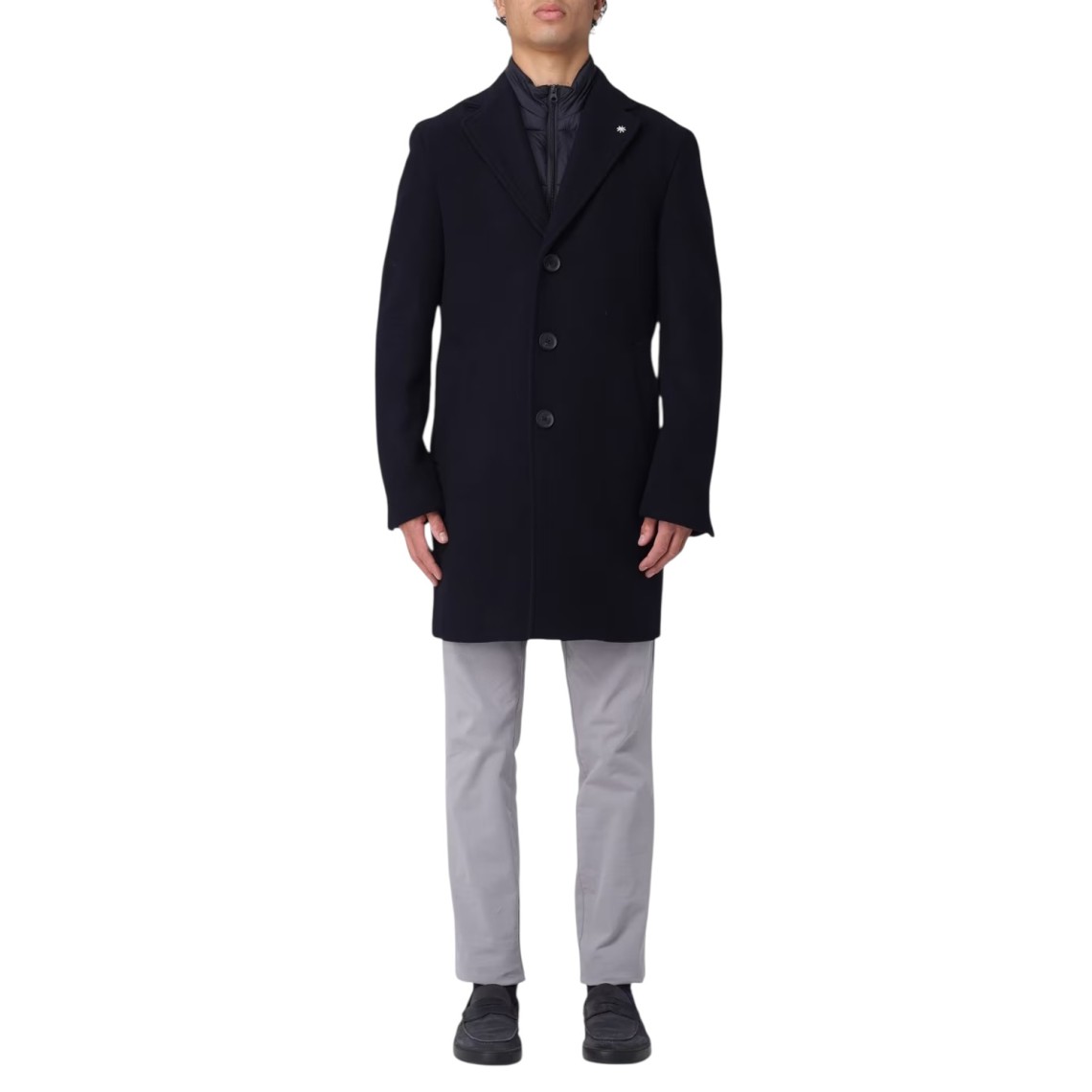 Cappotto a monopetto Manuel Ritz in misto lana