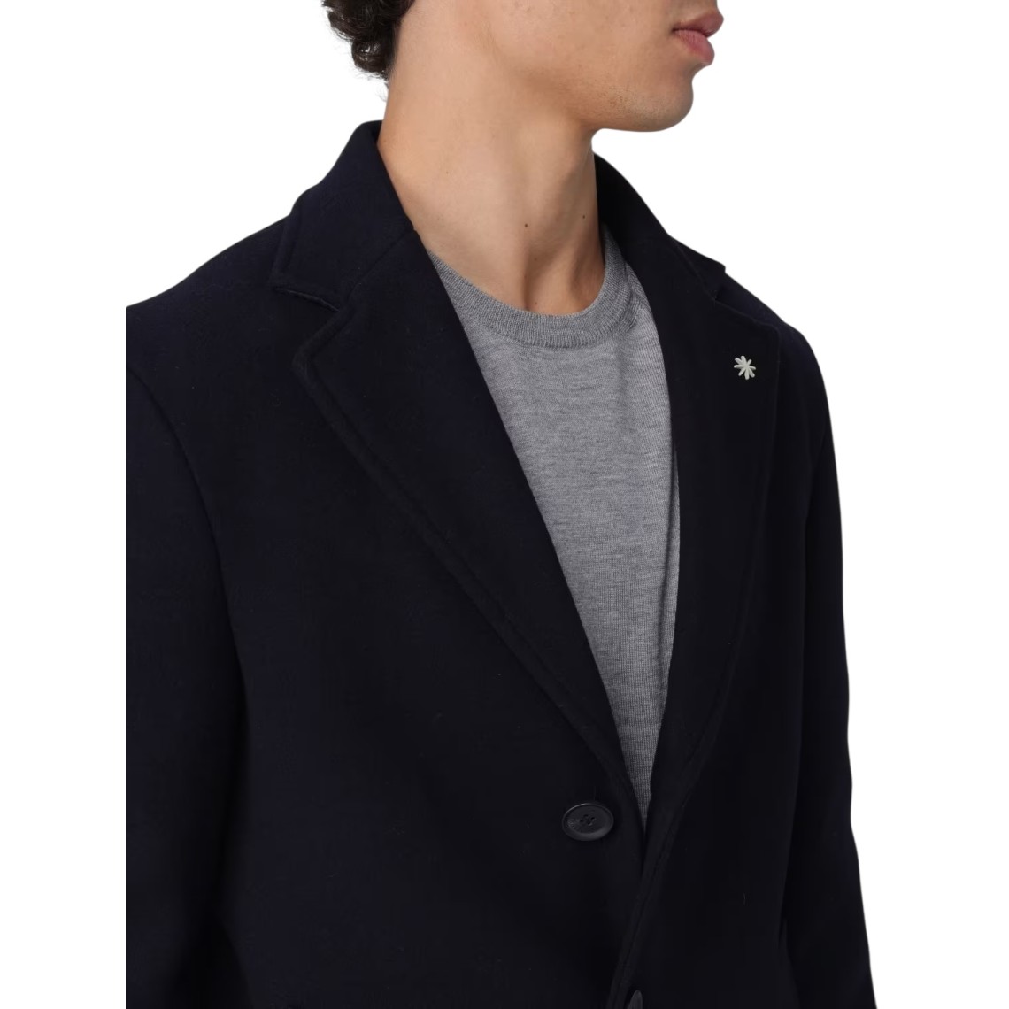 Cappotto a monopetto Manuel Ritz in misto lana