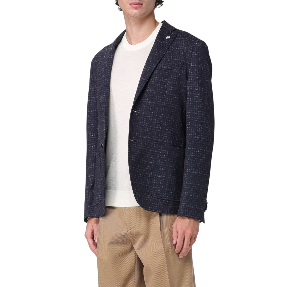 Blazer monopetto Manuel Ritz a quadri