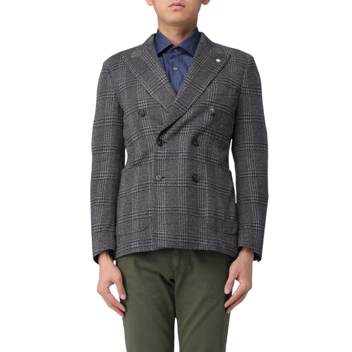 Blazer doppiopetto Manuel Ritz in misto cotone Prinicipe di Galles