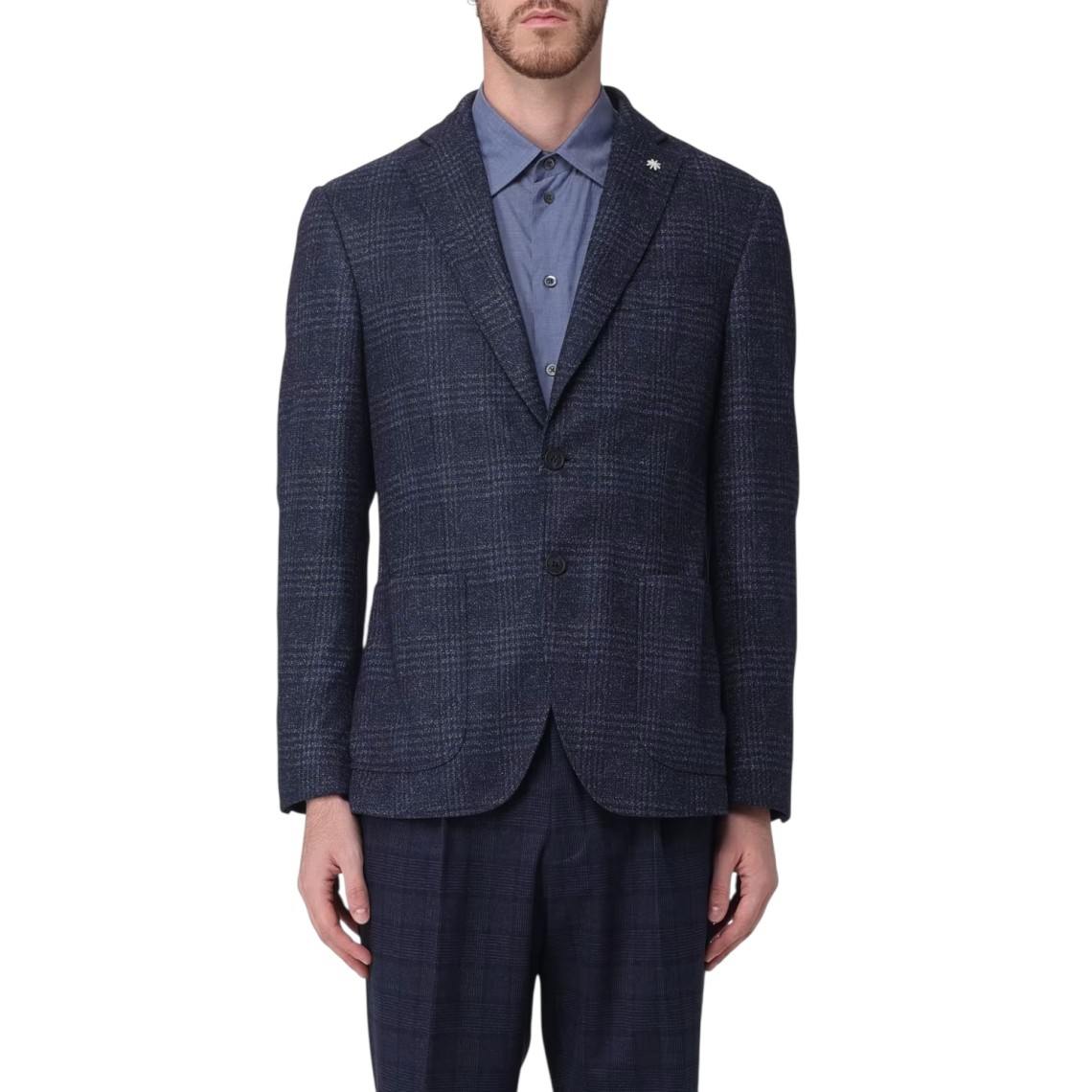 Blazer monopetto Manuel Ritz in lana Principe di Galles