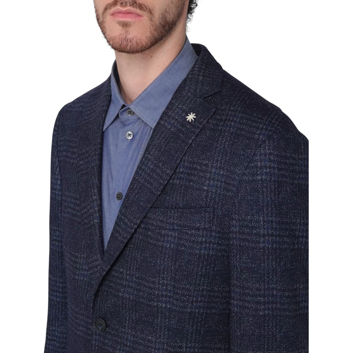 Blazer monopetto Manuel Ritz in lana Principe di Galles