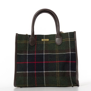 Borsa tote Barrhill in tartan Barbour