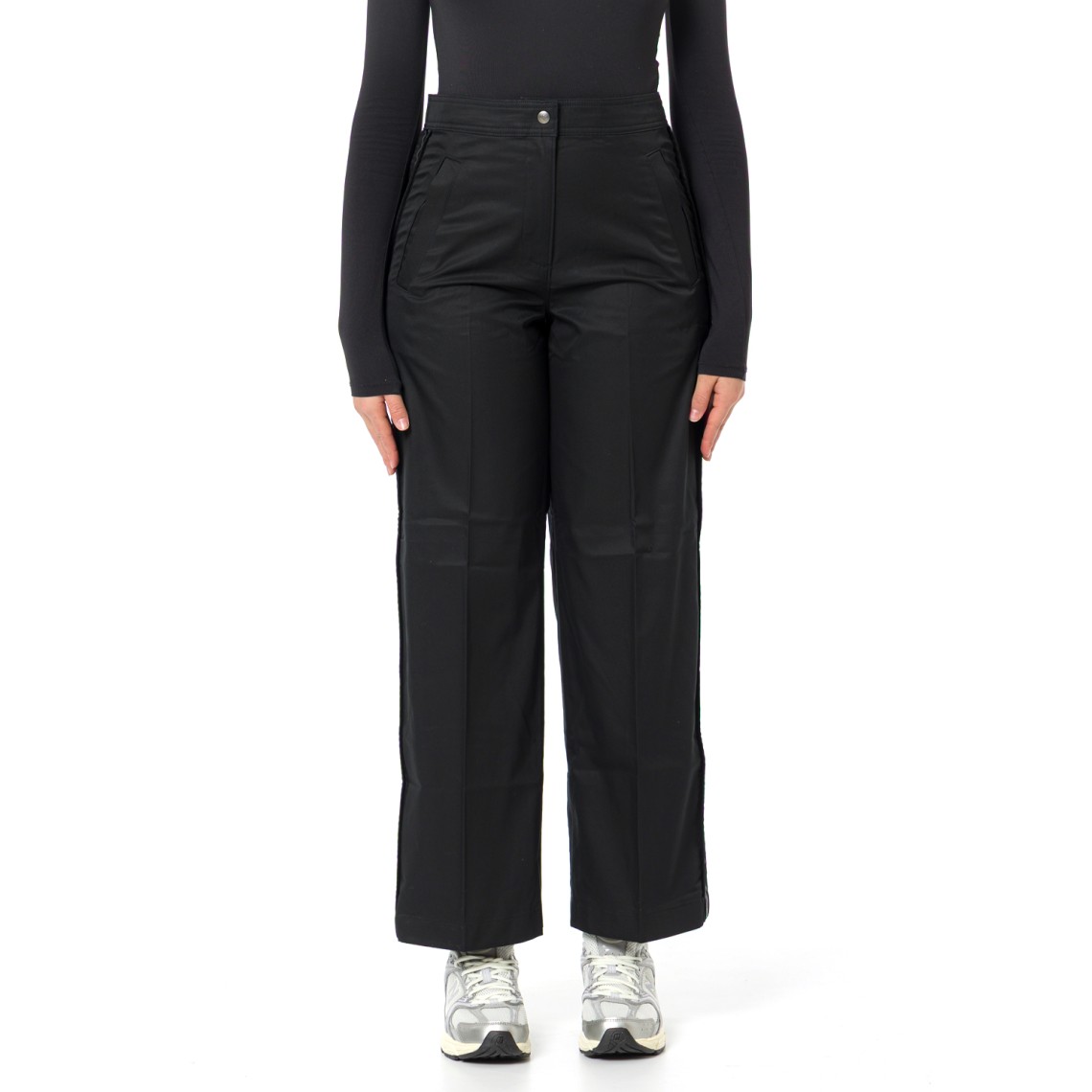 Pantaloni con logo tape in twill di cotone Calvin Klein Jeans