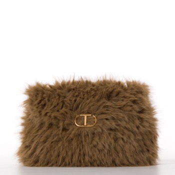 Borsa a tracolla 'Dreamy' in faux fur Twinset