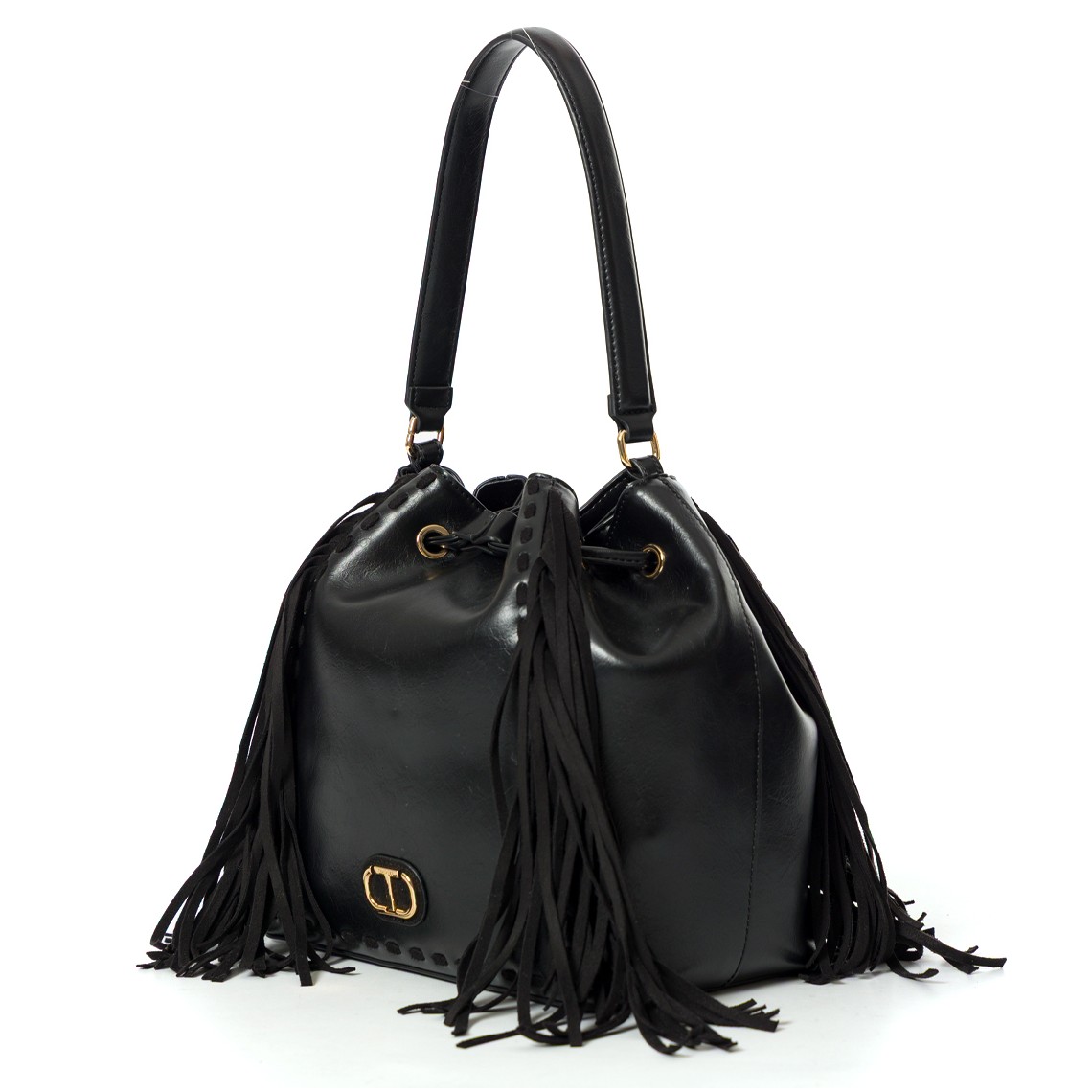 Borsa a secchiello 'Melrose' con frange Twinset