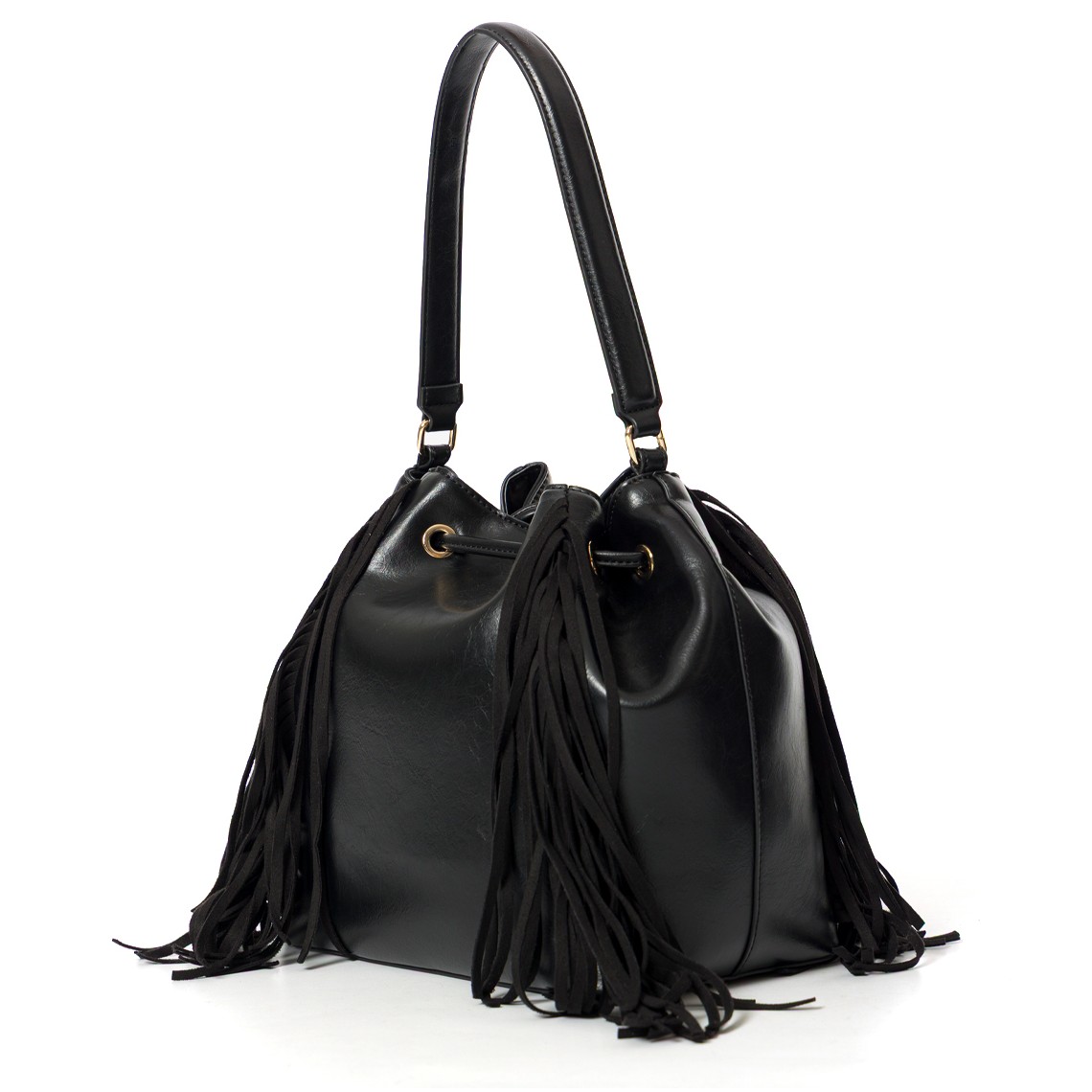 Borsa a secchiello 'Melrose' con frange Twinset