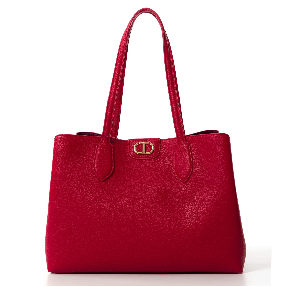 Borsa shopper bicolore Twinset con Oval T