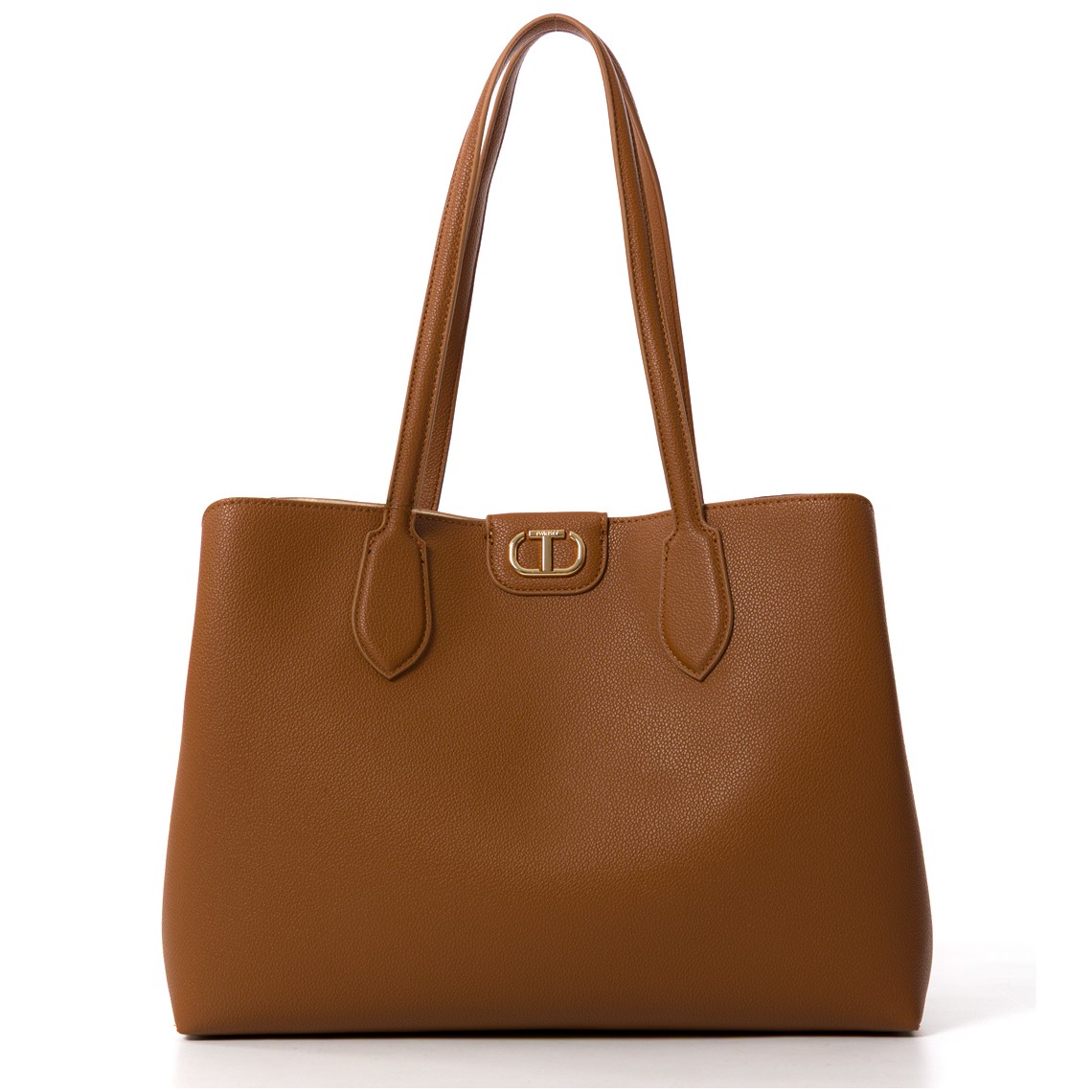 Borsa shopper bicolore Twinset con Oval T