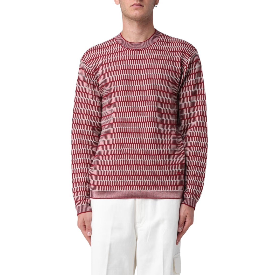 Maglia in lana vergine jacquard a fantasia Emporio Armani