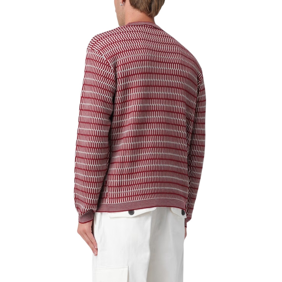 Maglia in lana vergine jacquard a fantasia Emporio Armani