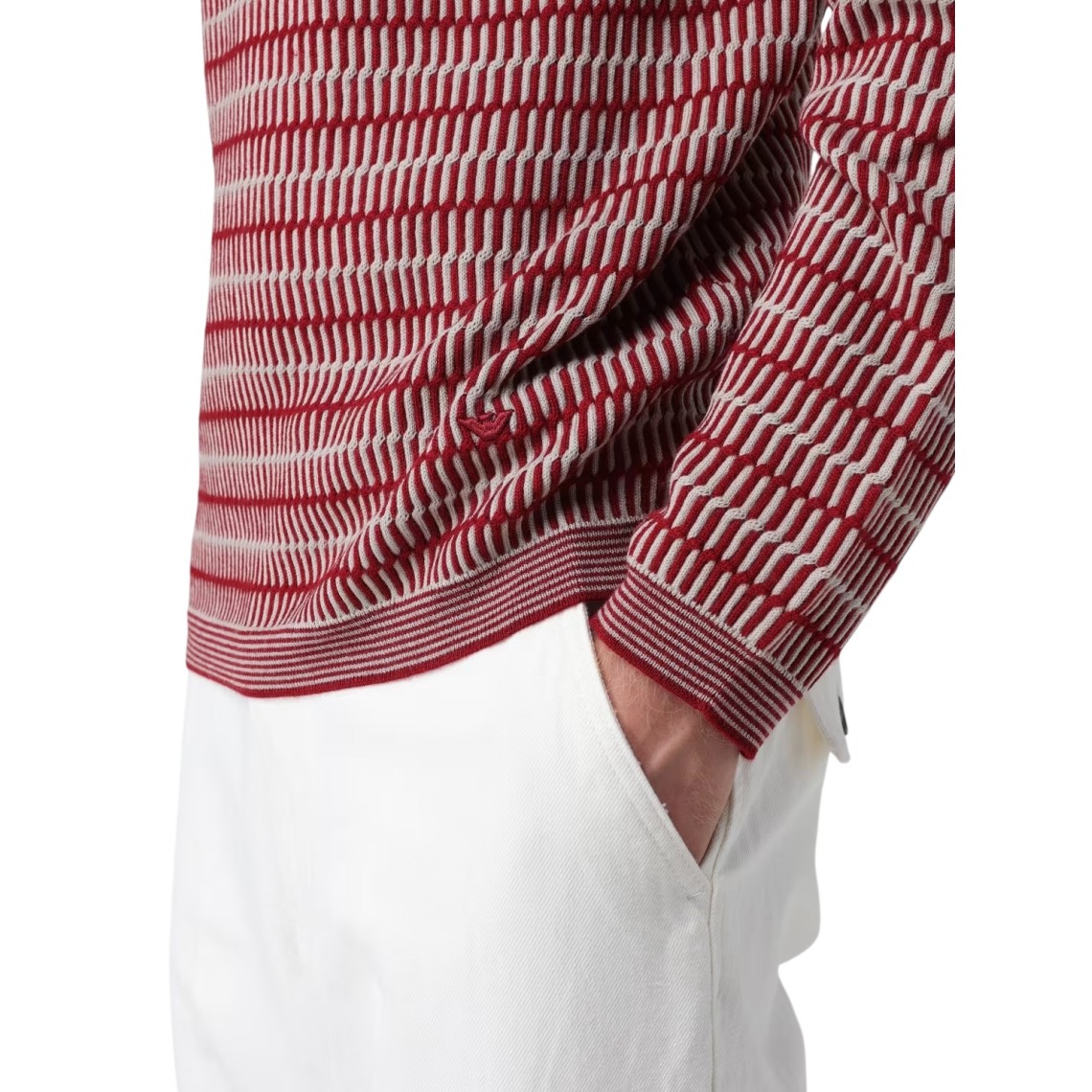 Maglia in lana vergine jacquard a fantasia Emporio Armani