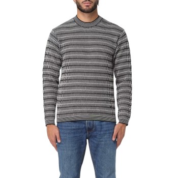 Maglia in lana vergine jacquard a fantasia Emporio Armani