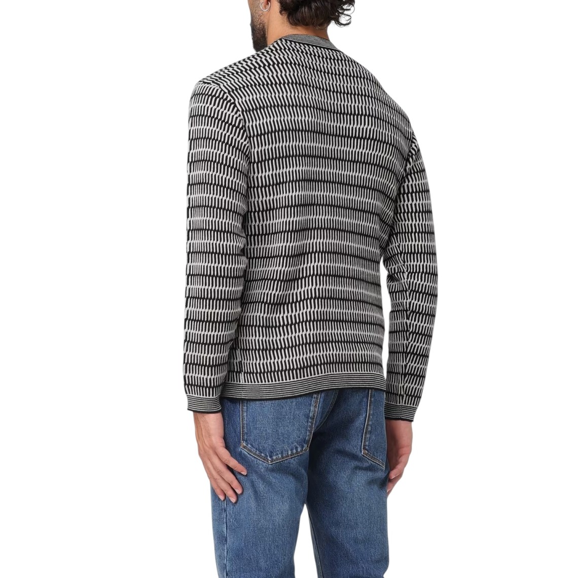 Maglia in lana vergine jacquard a fantasia Emporio Armani