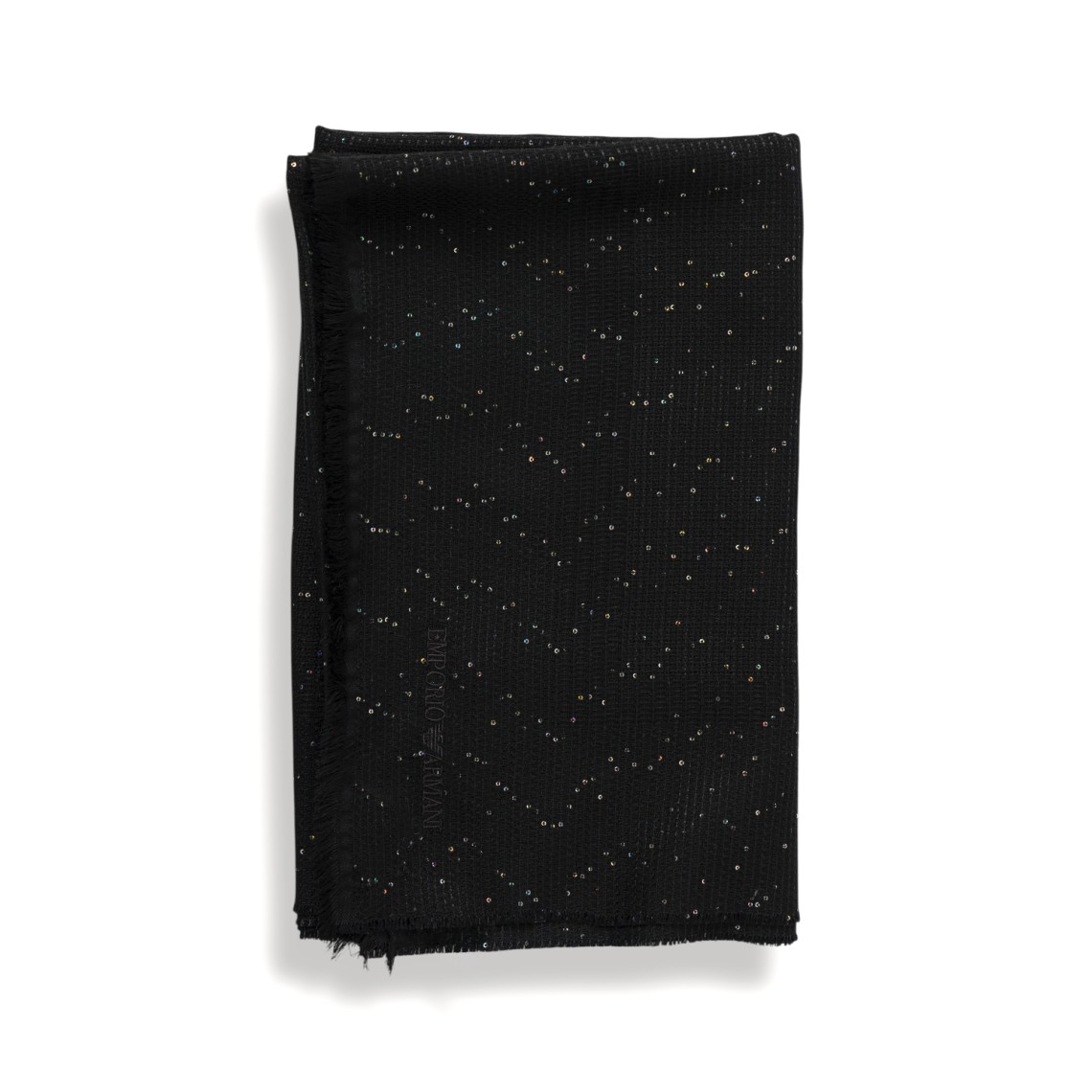 Sciarpa Emporio Armani in viscosa e lurex con paillettes ricamate