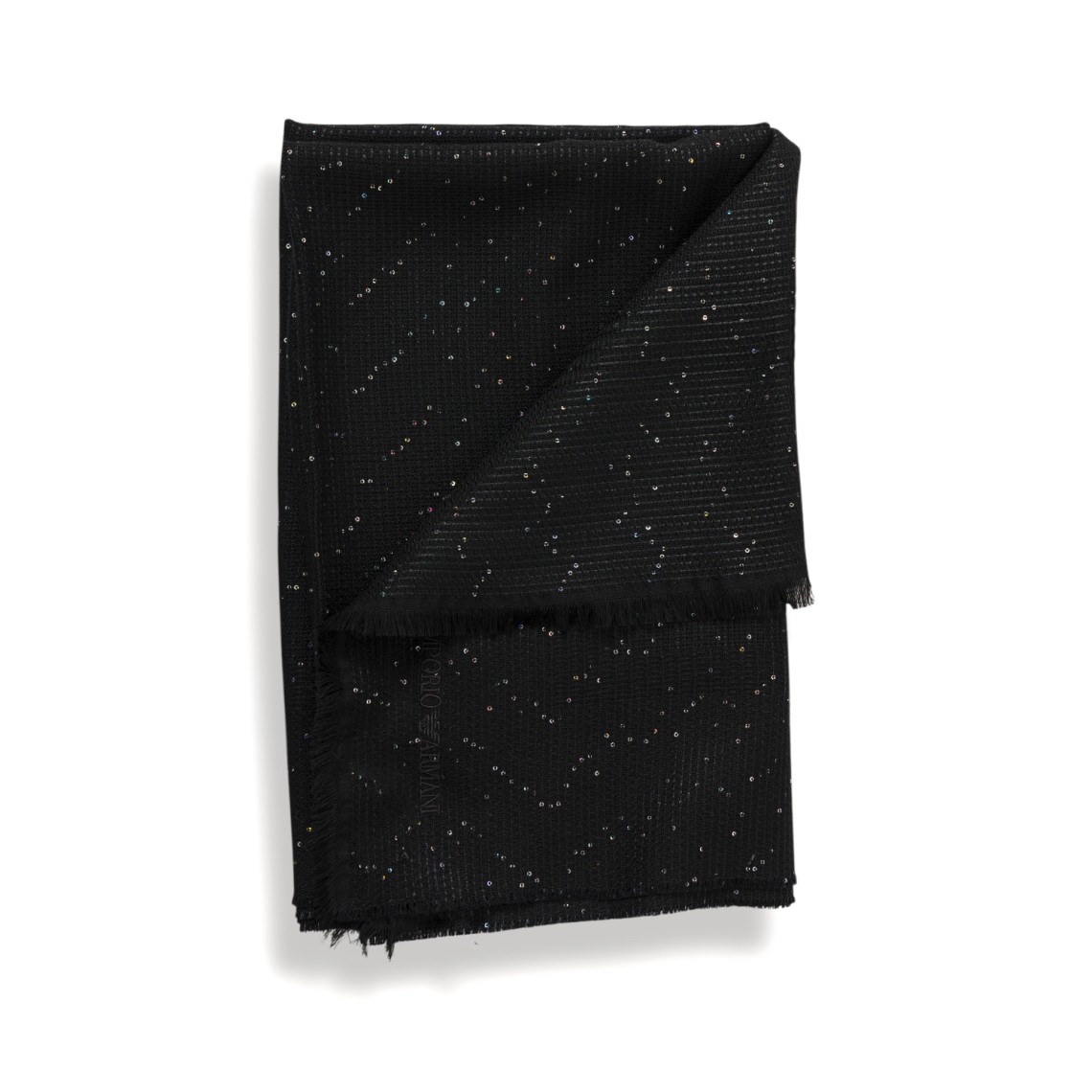 Sciarpa Emporio Armani in viscosa e lurex con paillettes ricamate