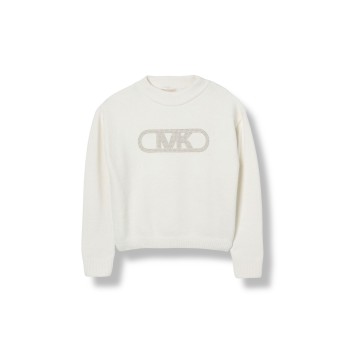 Maglia a girocollo con logo di strass Michael Kors bambina