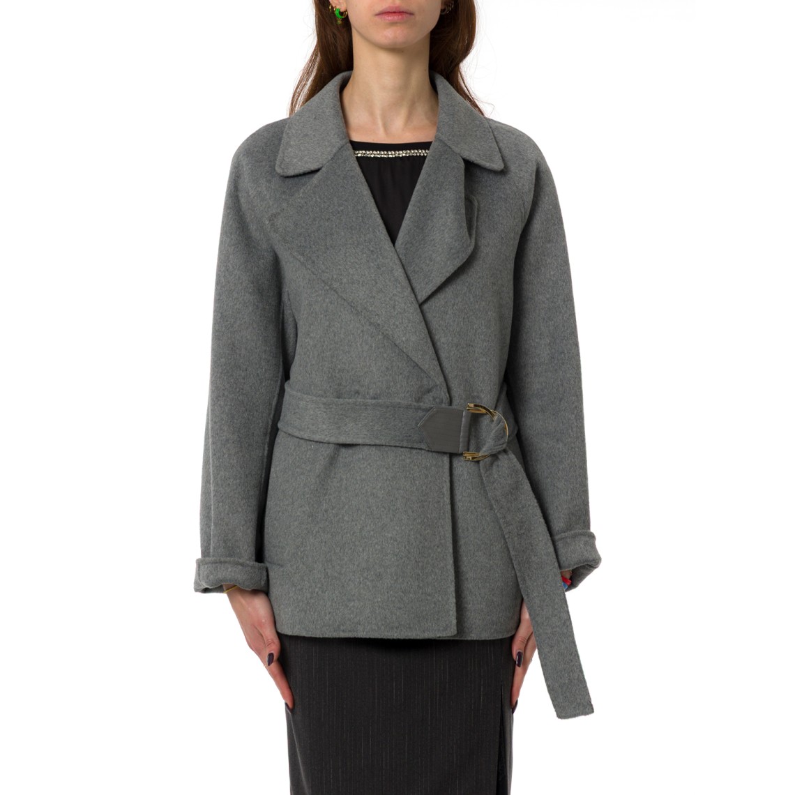 Cappotto in lana con cintura Liu Jo