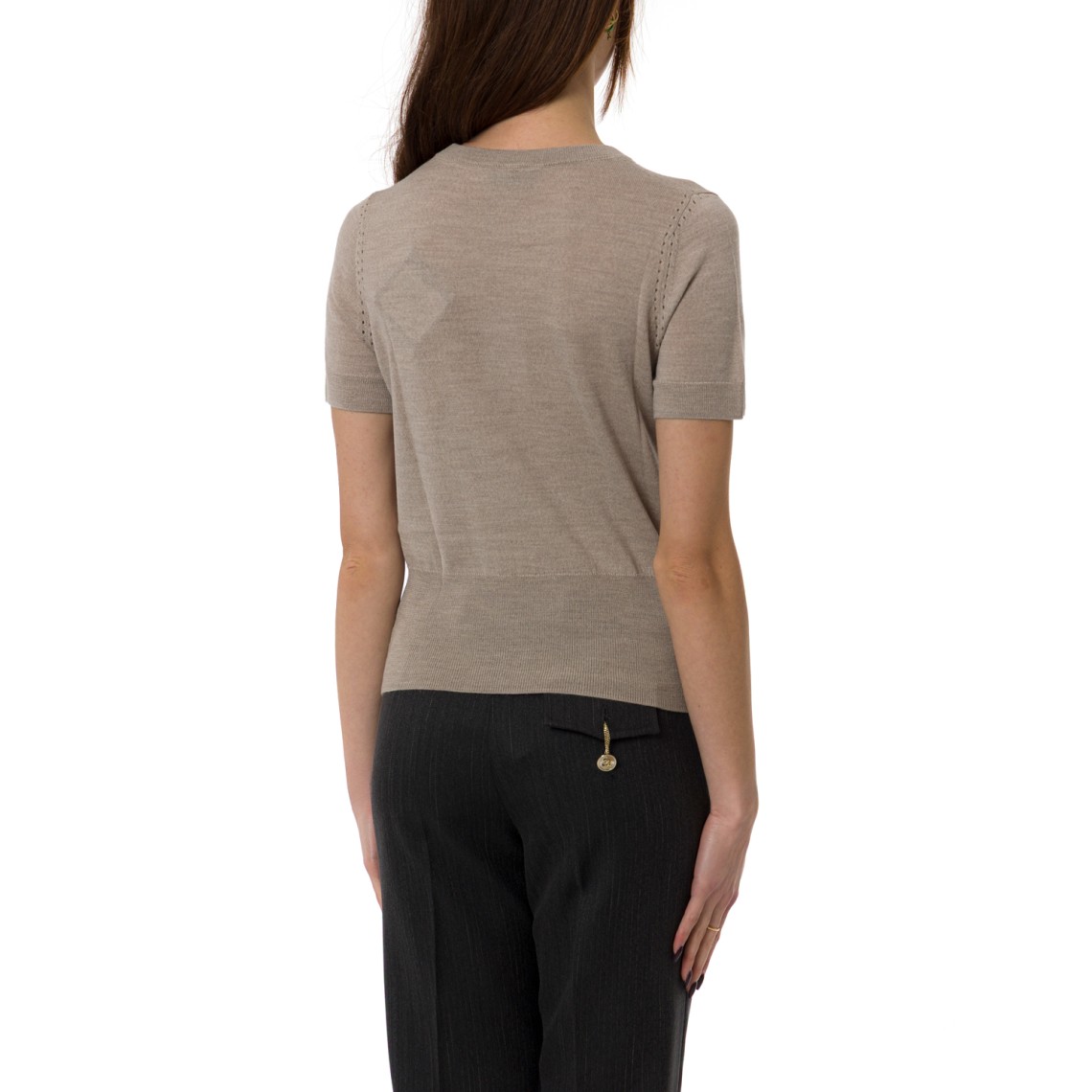 Maglia in lana vergine con piercing Liu Jo