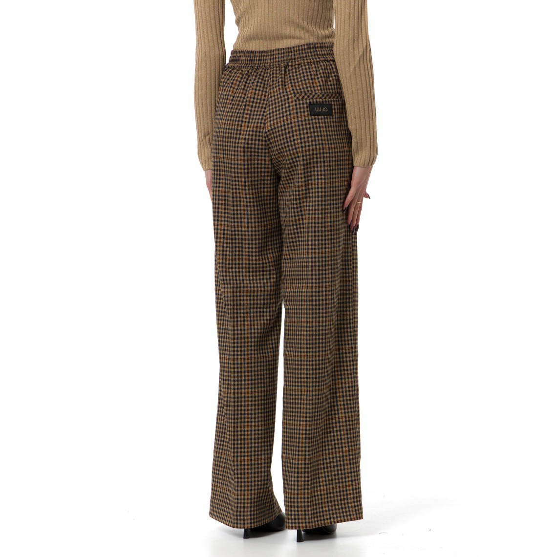 Pantaloni flare a quadretti Liu Jo
