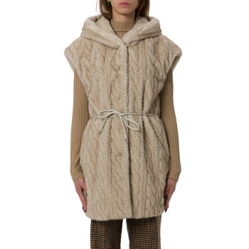 Gilet in pelliccia sintetica con cappuccio Liu Jo