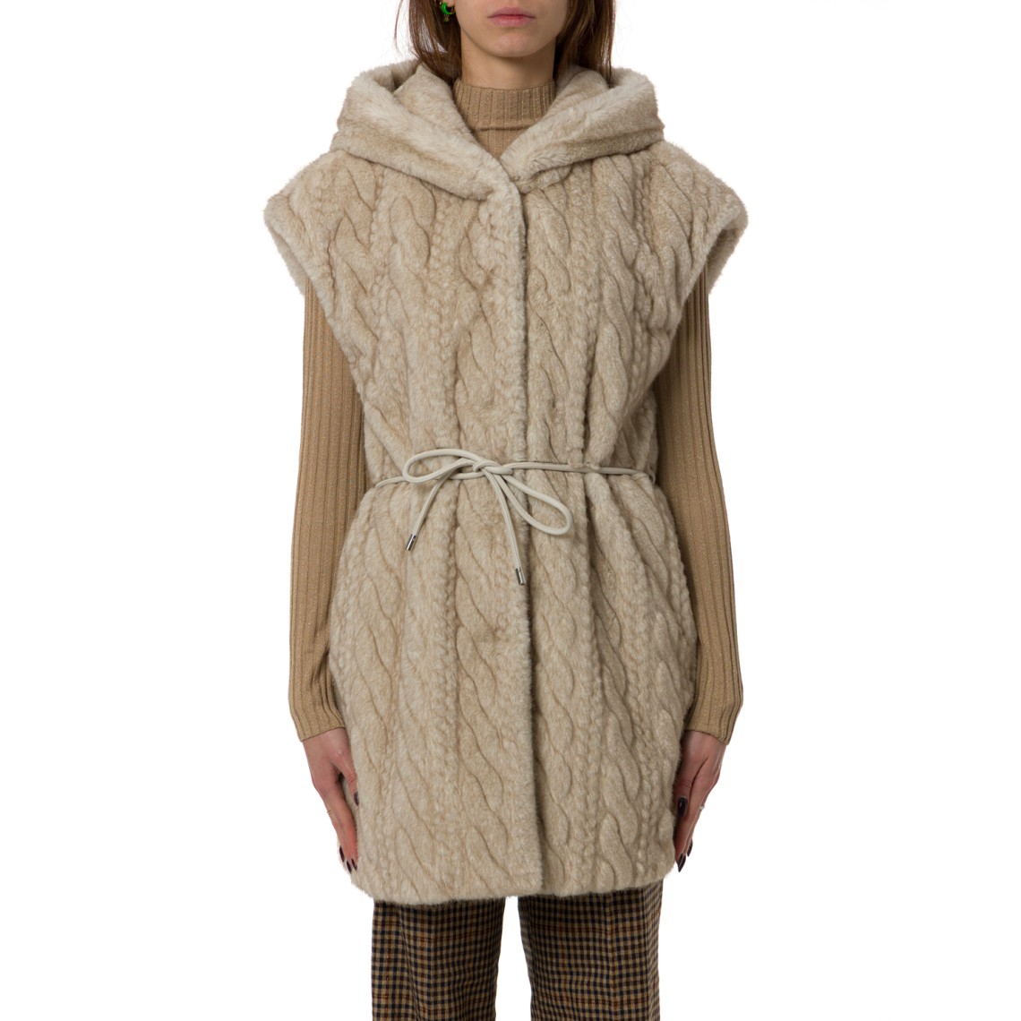 Gilet in pelliccia sintetica con cappuccioLiu Jo