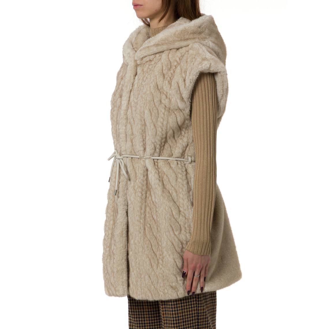 Gilet in pelliccia sintetica con cappuccioLiu Jo