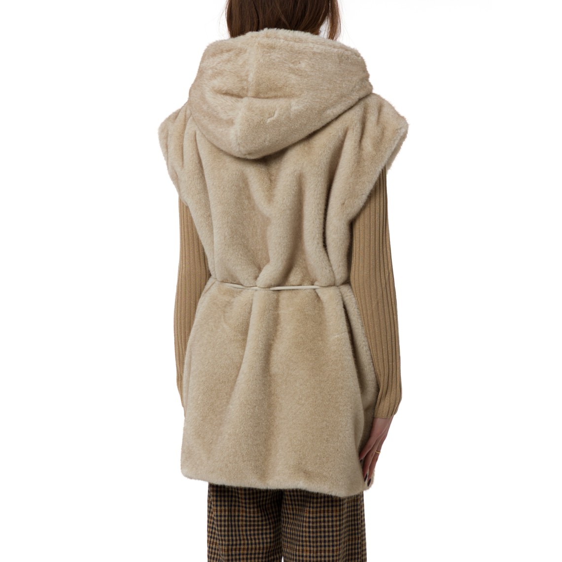 Gilet in pelliccia sintetica con cappuccio Liu Jo