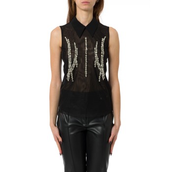 Top Liu Jo in tulle con strass