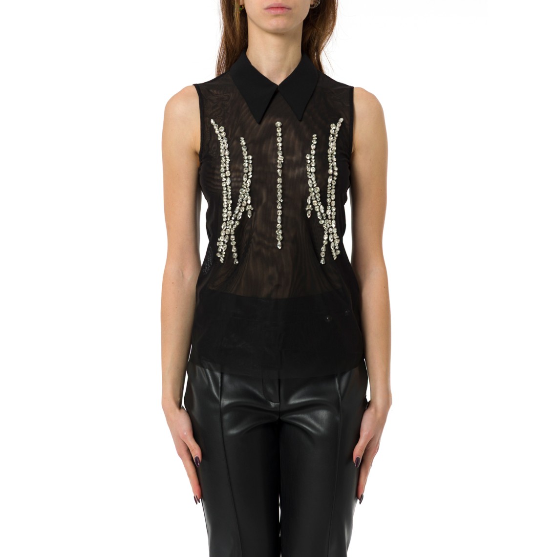 Top Liu Jo in tulle con strass