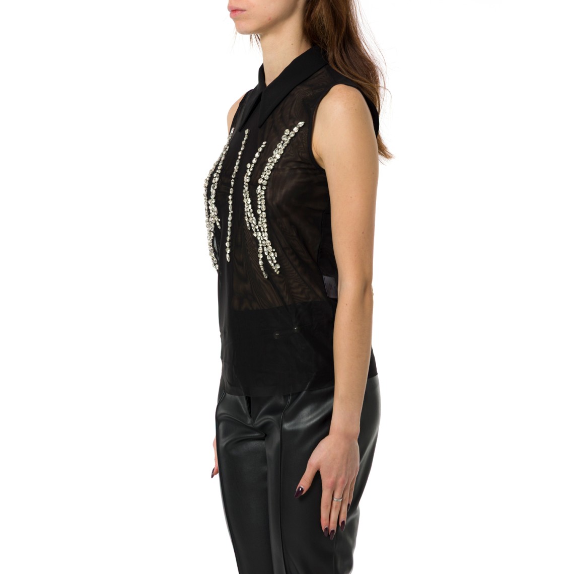 Top Liu Jo in tulle con strass