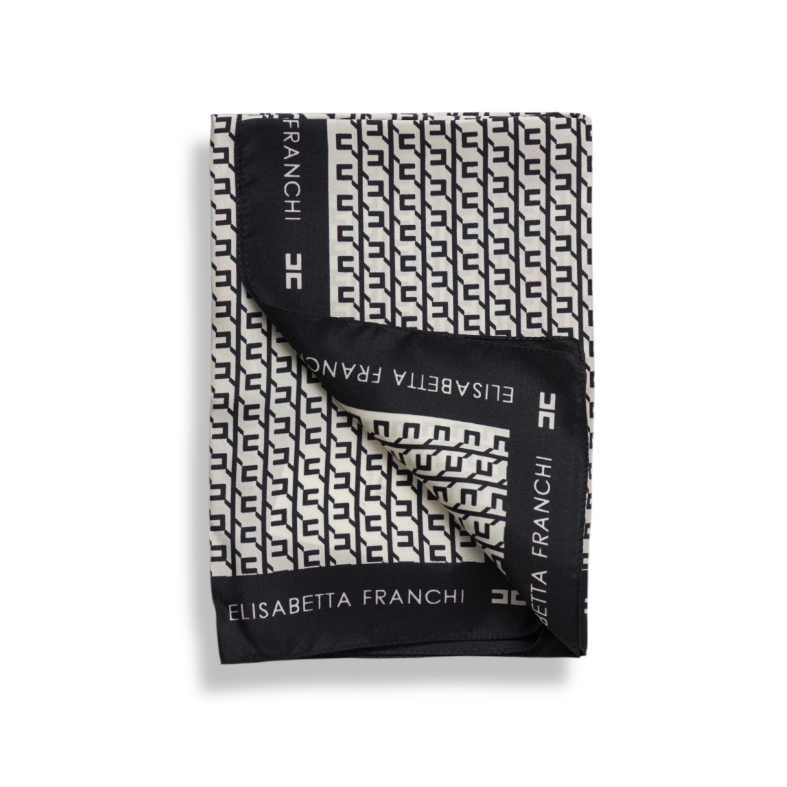 Foulard in twill di seta con stampa Elisabetta Franchi