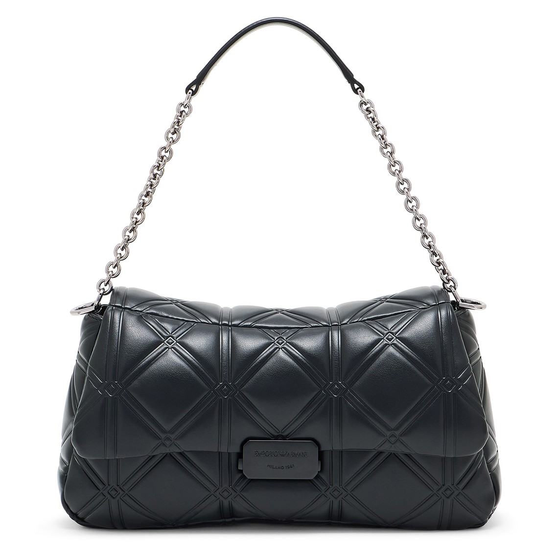 Borsa a spalla Emporio Armani con motivo a rilievo