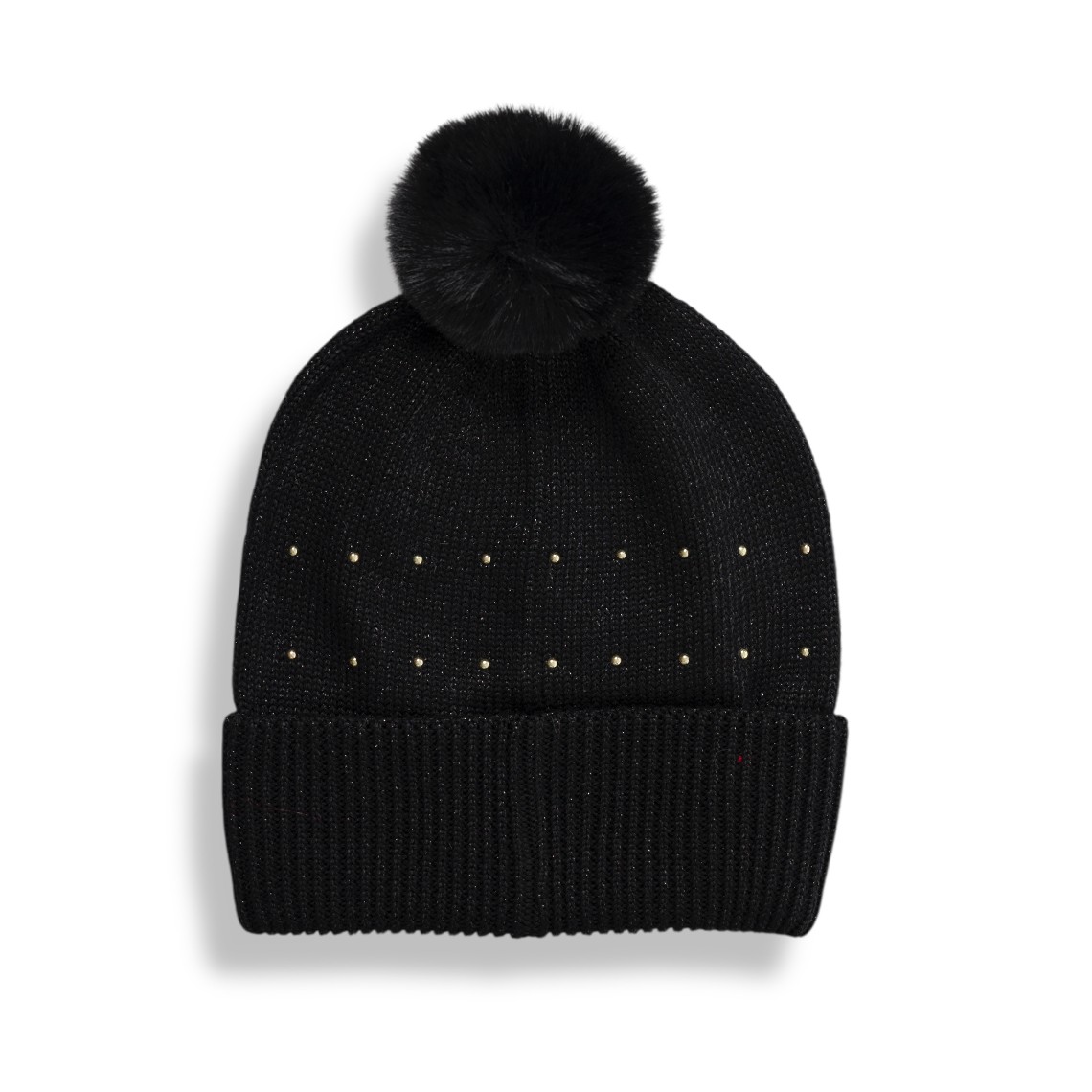 Cappello Michael Kors in maglia con micro borchie e pompon bambina