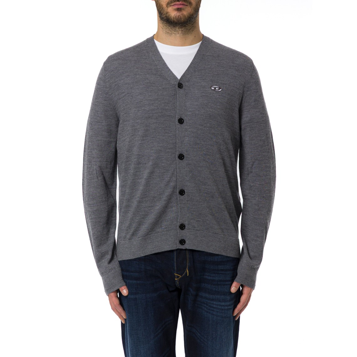 Cardigan Diesel con logo cut-out